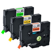 카트리지 호환 CIDY 12mm 혼합 형광색 라미네이트 tze-B31 TZE-C31 TZE-D31 용 brother p-touch 라벨 메이커 리본 카세트, [04] Mixed Fluorescent, [01] 12mm, 04 Mixed Fluorescent_01 12mm