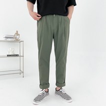 남자 린넨 스판 테이퍼드 세미와이드 밴딩 팬츠 슬랙스(7COLOR)