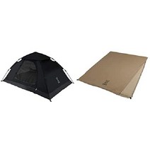 DOD 원터치 텐트 2인용 T2-629-TN, 블랙, 원터치 텐트 + 에어 매트