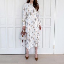 브이와이 여자 골져스 스트랩 들러리룩 핀턱 롱원피스