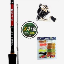 들어뽕 인쇼어 만능 바다루어낚시세트 4종 낚시대 릴 줄 웜, 902ML-2.5호