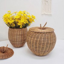 픽홈 라탄수납함 다용도수납함 정리함 사과 바스켓, 2. 라탄애플바구니 L