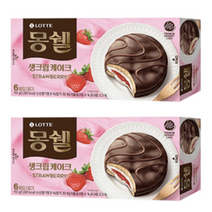 신상과자 논산딸기 사용 롯데 몽쉘 딸기 생크림케이크 192g 2개