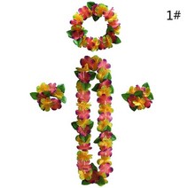 4 개대 멋진 드레스 인공 하와이 꽃 leis 화환 목걸이 파티 하와이 해변 재미 꽃 diy 파티 장식 장식, a