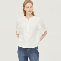 베네통 턴업 슬리브 블라우스_BABL95331WH