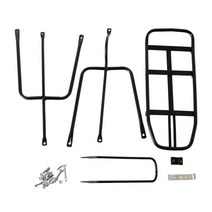 자전거 후면 패니어 장착 간편한 설치 내구성 있는 캐리어 랙 장비 사이클링 로드 자전거 하이킹 투어링을 위한, 30cm, 철, 검은색