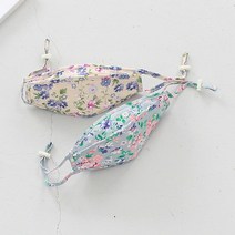 지오마켓 여름 필터교체형 와이어 입체 꽃무늬 린넨 면마스크
