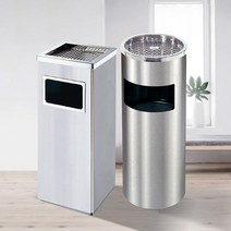 스테인레스 업소용 야외용 스탠드 야외재떨이휴지통, 원형 야외재떨이