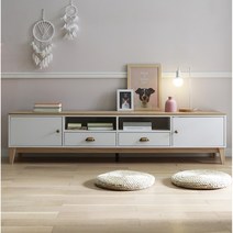 하이앤드리 마린 2000 거실장 티비다이 거실 TV 장식장 수납장 높은 tv다이 키큰 인테리어, 화이트