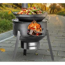 드럼통화덕 농촌 야외 그릴 흡연 숯불화로 바베큐 드, 회색상자모델58cm+1.5두께