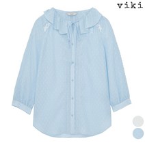 러플 레이스 무늬 튜닉 블라우스 (TABAD2435)