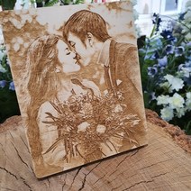 커플 여자 남자 친구 기념일 부모님 생신 선물 캐리커쳐 강아지 우드포토 팝아트 초상화 액자 사진 인화 20대 30대 결혼 웨딩, L(15x20), 선물포장X, 뒷면 편지각인X