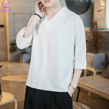 셀럽당 여름 남자 루즈핏 상의 개량 한복 면마 상의