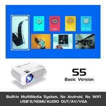 가정용 휴대용 프로젝터 빔 REAL TV S5 풀 HD led 4500 루멘 HDMI, 협력사, 기본 버전, AU 플러그