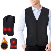 스마트 발열 조끼 3단계온도 조절 USB연결 탄소 섬유, L