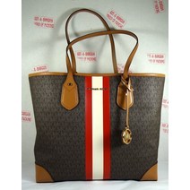 마이클코어스 Michael Kors Eva MK 시그니처 PVC 가죽 라지 여행용 토트 파우치 포함 크로스백