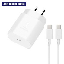 초고속 Samsung A53 A33 A52 A32 F52 S22 S21 S20 슈퍼 충전기 25W EU 전원 어댑터 EP-TA800 Galaxy S10 5G C 케이블, [08] White US and cable