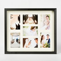 누리액자 매트액자 7구 멀티 사진액자 입체 박스형 관액자 스타일, 블랙