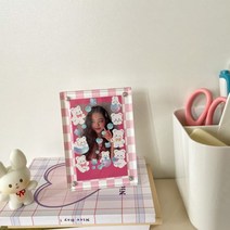 체크 아크릴 액자 11 colors 투명 프레임 체커보드 아이돌 파샤코레 폴꾸 탑꾸 포카, D