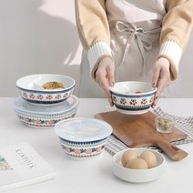 핑거푸드 폴란드 밀폐 나눔 칸칸이 호텔 도시락 피크닉통 반찬통﻿ 전자레인지용 접시그릇세트, 삼절찬통 특대-로즈
