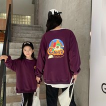 모녀커플룩 가을 레터링 맨투맨 하이엔드 스웨터 모녀-모자 패밀리룩 휴일나들이패션 가족사진의상