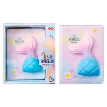 스트레스해소 말랑 캐릭터 스퀴시노트 입체 3D 다이어리 일기장 30종, 17. 인어