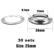 아일렛 가죽 공예 의류 장식 30 개몫 25mm 금속 구멍 텐트 로프 구멍 앰프 액세서리 구멍 링 리벳 스냅 창고 천 벤트 리벳, 골동품 황동