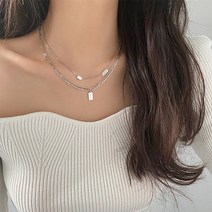 일호장신구 국내배송 럭키더블 레이어드 목걸이[써지컬스틸]개별 카드택 포장 선물상자 증정