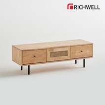 [리치웰] 고무나무 원목 라탄 포인트 거실장 1200, 상품:리치웰 고무나무 원목 라탄 포인트 거실장 1200