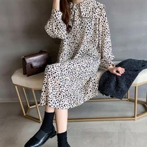봄 화사 롱원피스 루즈핏 소매 베이직 카라