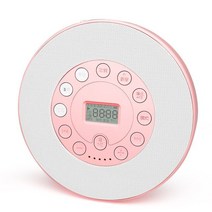 턴테이블 전축 휴대용 충전 CD 플레이어 MP3 U 녹음 스피커 학생 학습 음악 야외 USB 워크맨, 02 분홍색