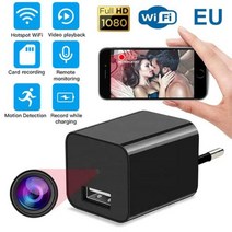 미니 플러그 카메라 1080P HD USB 충전기 무선 휴대용 감시 보안 비디오 레코더 다이나믹 앱 원격 모니터 비디오캠, EU Plug wifi+with 4GB card