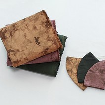 대폭) 천연 염색 원단 3종 -무명룩 CB6, 다크카키