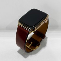 밧슨 애플워치 호환 가죽 스트랩 코도반가죽, 실버, 버건디, 42mm