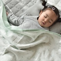 디케이홈 아기 거즈이불 4중거즈 투톤 블랭킷 담요, 블루 엘리펀트