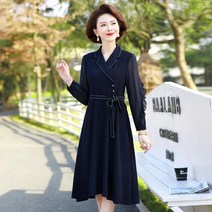 중년 가을 원피스 60대 50대 하객룩 여성 엄마옷 긴팔 40대 외출용 10월 결혼식
