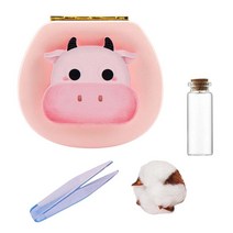 WENYAN 신생아 소년 소녀용 치아 요정 상자 치아 보관 정리함 보호기 상자, 11.2cmx10.2cmx4.3cm, 나무 ABS, 암소 핑크