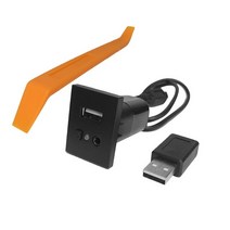 자동차 부품 미니 usb 케이블 스위치 ford focus 2 mk2 2009 c-max kuga mk1 오디오 음악 입력 어댑터 car usb aux cd dvd 슬롯, 검은색