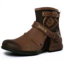 라이딩부츠 바이크 오프로드 숏부츠 오토바이 겨울 패션 남성 신발 부츠 따뜻한 가죽 빈티지 남성 부츠 복고풍 금속 스타일 지퍼 남성 신발 타고, 48, 낙타