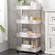 틈새수납장 폭좁은 다용도 거실 이동식 미니 수납장 150 220, 22cm화이트4단