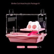 햄스터 앵무새 용품 집 케이지 슬라이드 더블 데크 아크릴 투명 애완동물 기니피그 작은 동물에 적합 먹이 상자 용품351331, 11