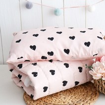 [원단쟁이] 인견누빔원단 여름철 옷 블랭킷 이불원단 무형광 블랙하트 E25