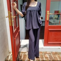 하이데일리 와이드 팬츠 칸미 프릴 투피스 세트