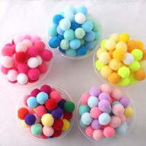 [100개입] 15MM 고탄력 뿅뿅이 믹스 컬러 폼폼이 1.5cm, 하늘믹스 100개