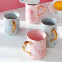 까사무띠 골드 핸들 마블 머그 350ml 5color, 아이보리