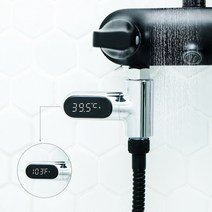 NEW 2세대 디지털 LED 탕온계 물온도계 신생아 샤워기 온도계 자가 수력발전 수온계, 1개