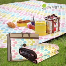 리빙코디 피크닉매트 (대) 물방울 /돗자리 캠핑매트