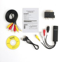 비디오테이프 변환 비디오 테이프 USB 플레이어 동영상 파일 2.0 vhs to dvd 기 아날로그 를 디지털 형식으로 오디오 dvd vhs 기록 캡처 카드 품질 pc 어댑터, One Color, One Size