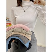 에피소드 봄 가을 겨울 여성 국내생산 폴라티 1+1 베이직 무지 목폴라티 긴팔 티셔츠 한장더