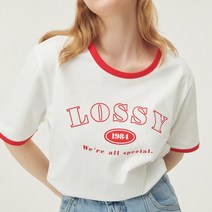 Ringer Logo Half-Sleeve T-shirt [red]